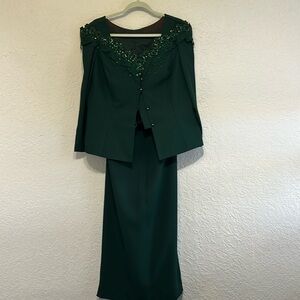 Color emerald green beautiful evening cocktail dress size 16